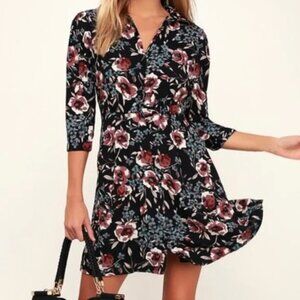 Lulu's Black Floral Dress